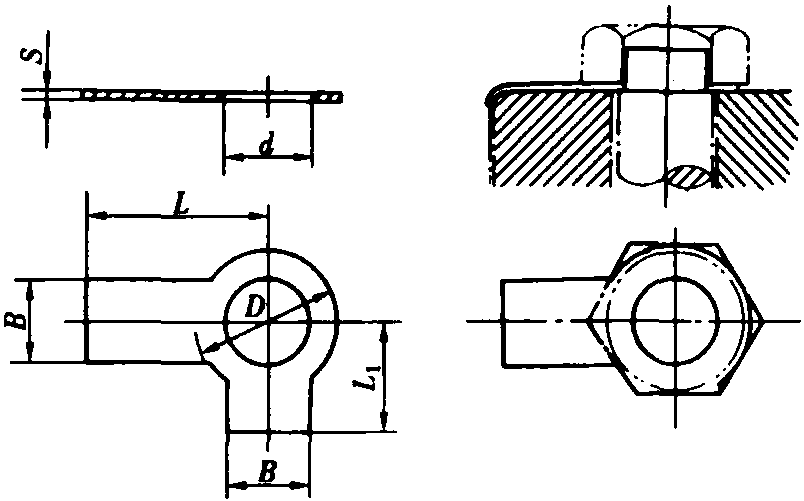 2.雙耳止動墊圈(GB/T 855—1988)